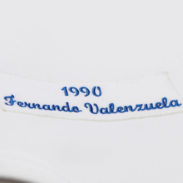 Fernando Valenzuela Los Angeles Dodgers 1990 White Authentic Jersey 9 Fernando Valenzuela Los Angeles Dodgers 1990 White Authentic Jersey