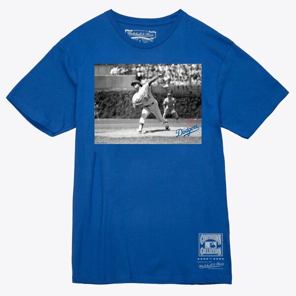 Fernando Valenzuela Los Angeles Dodgers Royal Black & White Photo T-Shirt