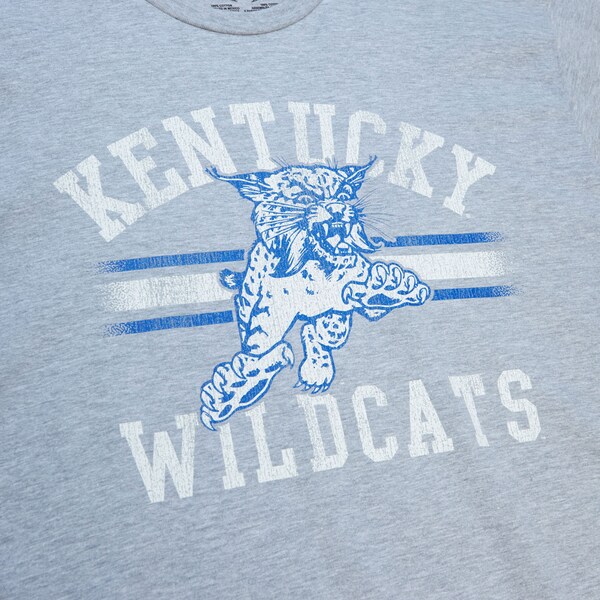Kentucky Wildcats Heather Gray Vintage Stripes T-Shirt 4 Kentucky Wildcats Heather Gray Vintage Stripes T-Shirt