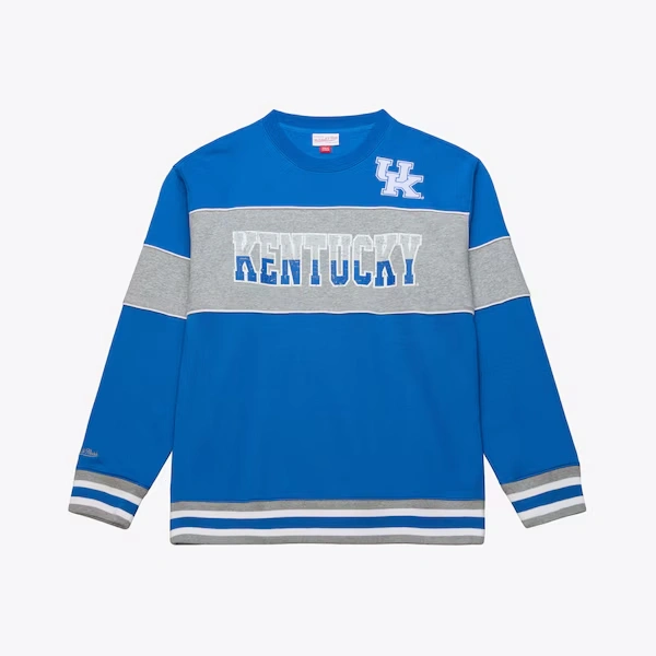 Kentucky Wildcats Royal/Heather Gray Fleece Crewneck Sweatshirt