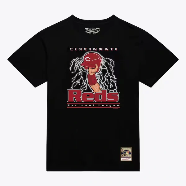 Cincinnati Reds Black Winner's Helmet T-Shirt