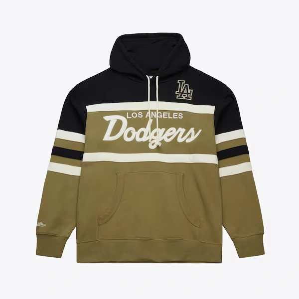 Los Angeles Dodgers Olive Head Coach Vintage Pullover Hoodie