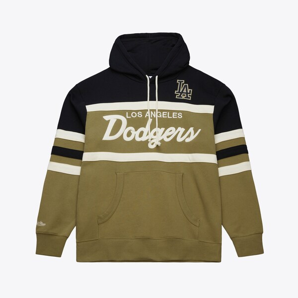 Los Angeles Dodgers Olive Head Coach Vintage Pullover Hoodie