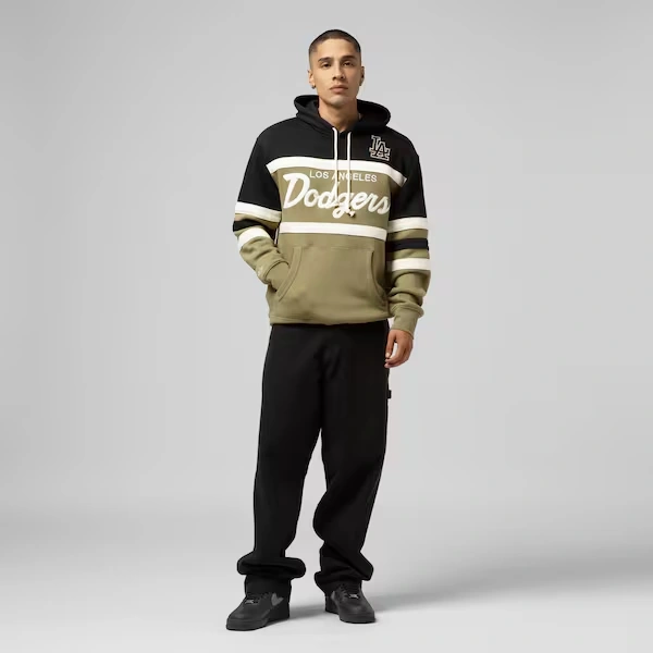 Los Angeles Dodgers Olive Head Coach Vintage Pullover Hoodie