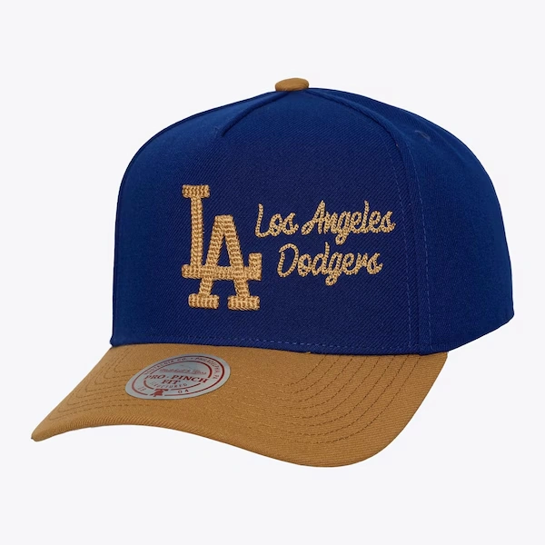 Los Angeles Dodgers Royal/Tan Side Script Pro Pinch Snapback Hat