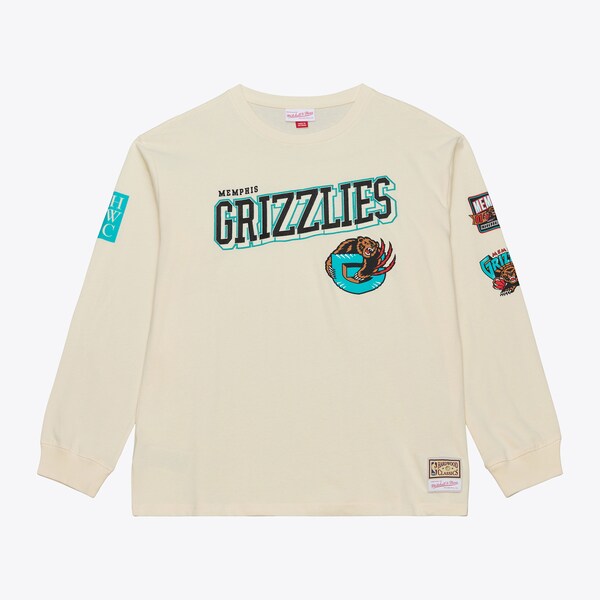 Memphis Grizzlies Cream Dusted Vintage Training Camp Long Sleeve T-Shirt