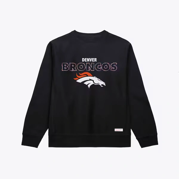 Denver Broncos Black Sketch Outline Sweatshirt