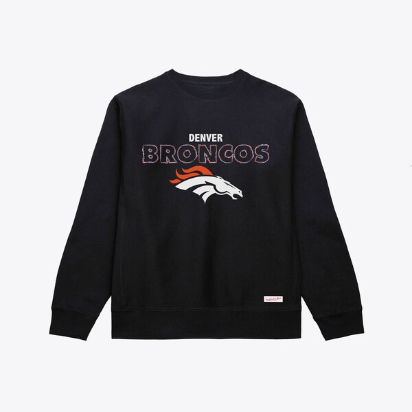Denver Broncos Black Sketch Outline Sweatshirt