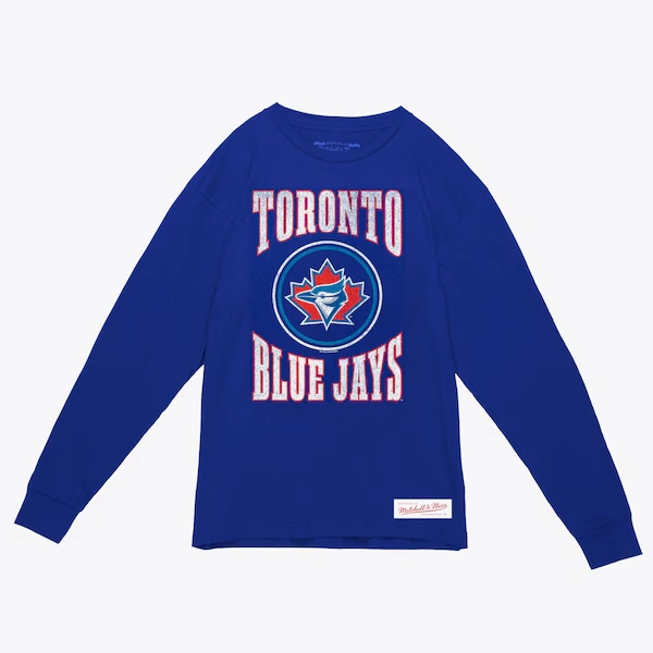 Toronto Blue Jays Royal Arched Logo Slub Long Sleeve T-Shirt