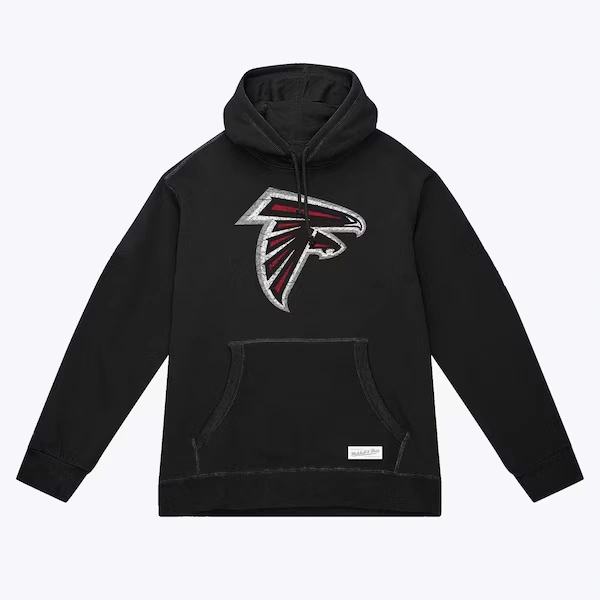 Atlanta Falcons Black Distressed Prime Logo Pullover Hoodie