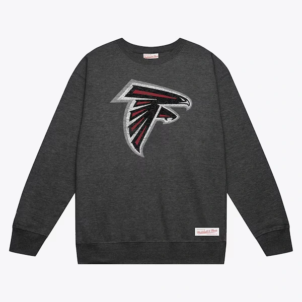 Atlanta Falcons Charcoal Distressed Prime Logo Pullover Sweatshirt