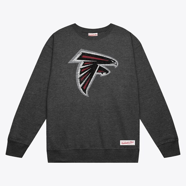 Atlanta Falcons Charcoal Distressed Prime Logo Pullover Sweatshirt