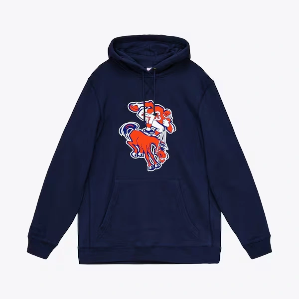 Denver Broncos Navy Throwback Logo 2.0 Pullover Hoodie