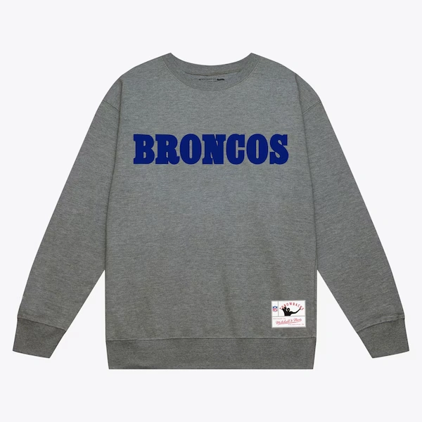 Denver Broncos Gray Team Wordmark Pullover Sweatshirt