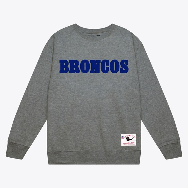 Denver Broncos Gray Team Wordmark Pullover Sweatshirt