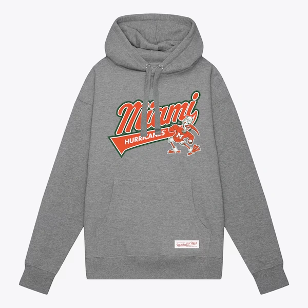 Miami Hurricanes Heather Gray Vintage Tailsweep Pullover Hoodie
