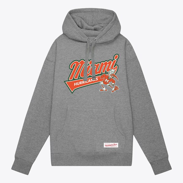 Miami Hurricanes Heather Gray Vintage Tailsweep Pullover Hoodie