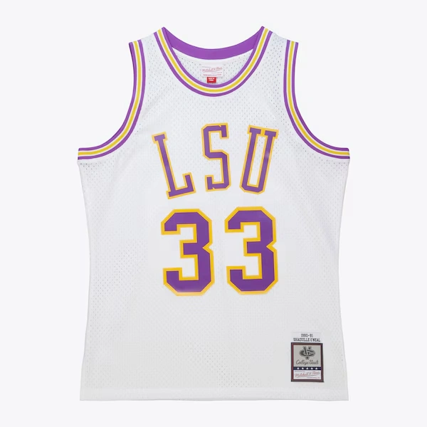 Shaquille O'Neal LSU Tigers 1990-91 White Swingman Jersey