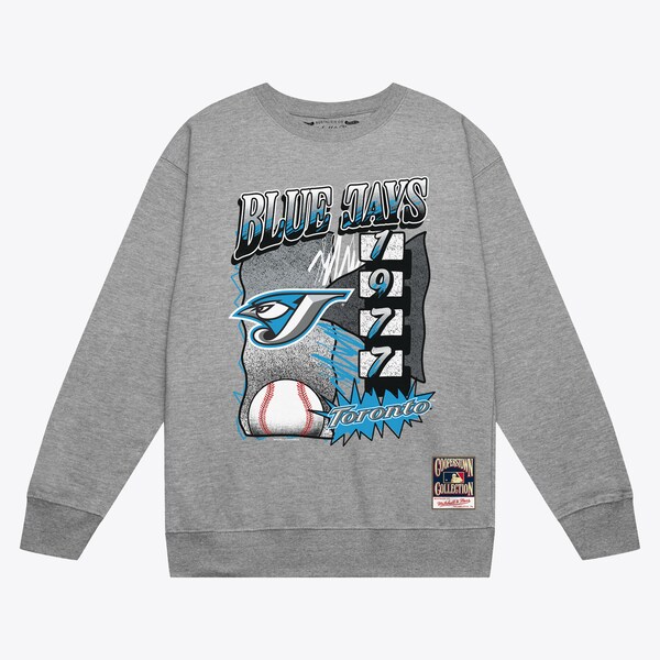 Toronto Blue Jays Gray Overspray Pullover Sweatshirt