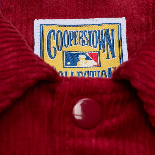 Philadelphia Phillies Burgundy Off the Bus Corduroy Coaches Full-Snap Jacket