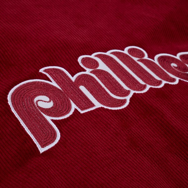 Philadelphia Phillies Burgundy Off the Bus Corduroy Coaches Full-Snap Jacket