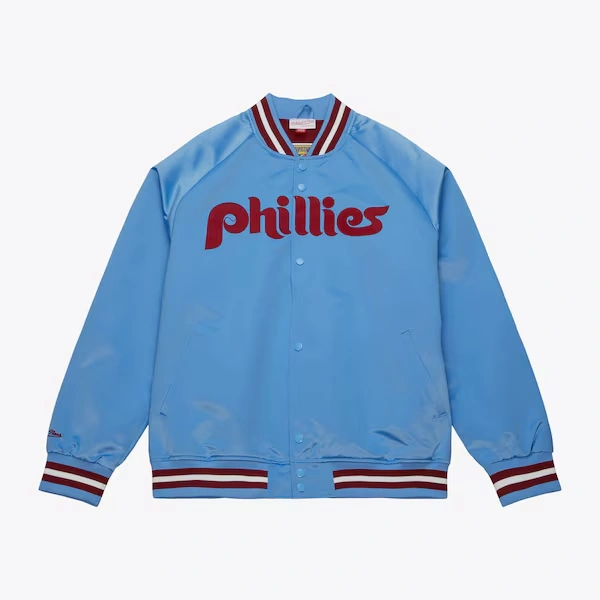 Philadelphia Phillies Light Blue Lightweight Satin Raglan Full-Snap Jacket