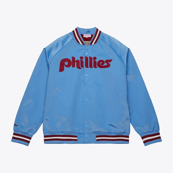 Philadelphia Phillies Light Blue Lightweight Satin Raglan Full-Snap Jacket
