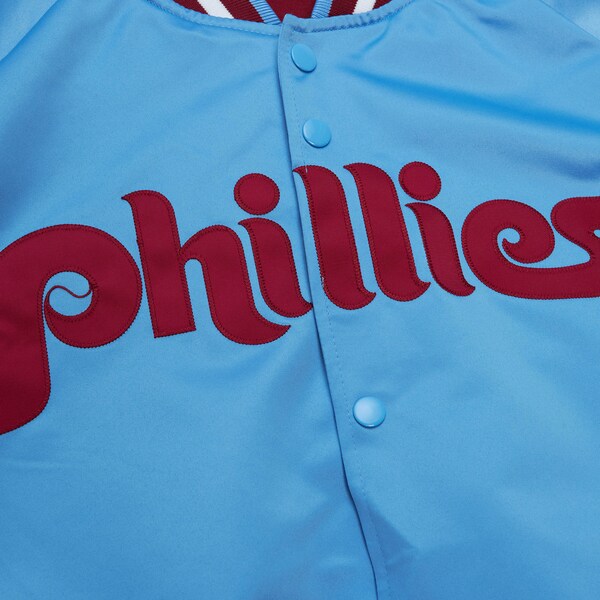 Philadelphia Phillies Light Blue Lightweight Satin Raglan Full-Snap Jacket