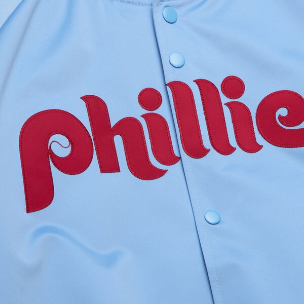 Philadelphia Phillies Light Blue Lightweight Satin Raglan Full-Snap Jacket