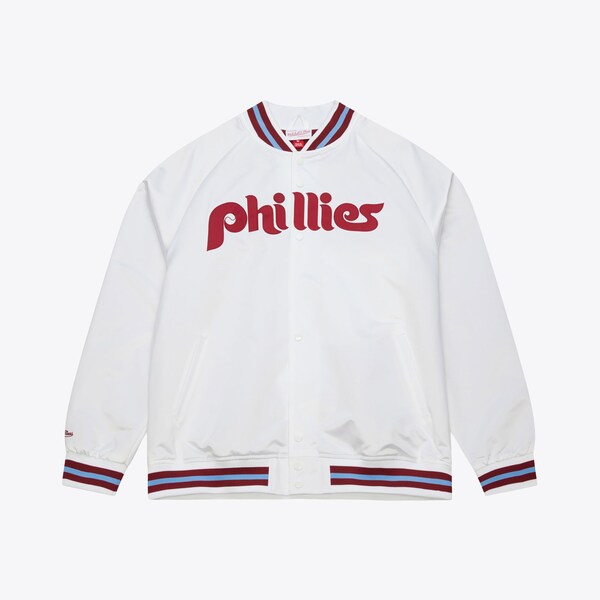 Philadelphia Phillies White Vintage Lightweight Satin Full-Snap Jacket