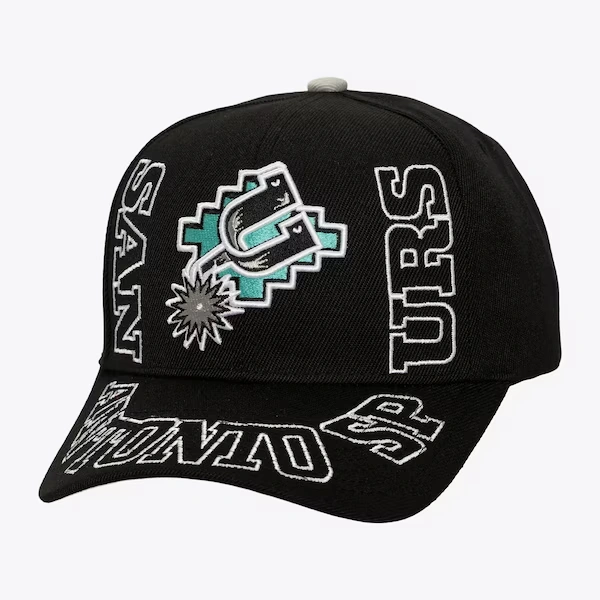 San Antonio Spurs Black Hardwood Classics Around The Way Pro Snapback Hat
