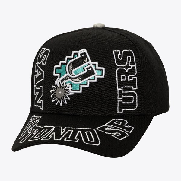 San Antonio Spurs Black Hardwood Classics Around The Way Pro Snapback Hat