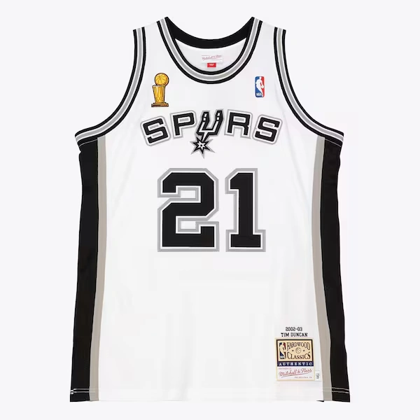 Tim Duncan San Antonio Spurs 2002-03 White Authentic Jersey