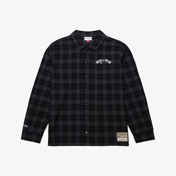 San Antonio Spurs Black Plaid Full-Snap Long Sleeve Shirt