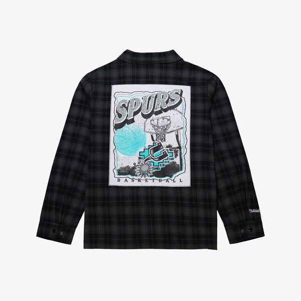 San Antonio Spurs Black Plaid Full-Snap Long Sleeve Shirt