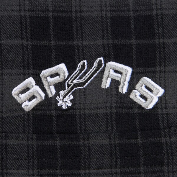 San Antonio Spurs Black Plaid Full-Snap Long Sleeve Shirt