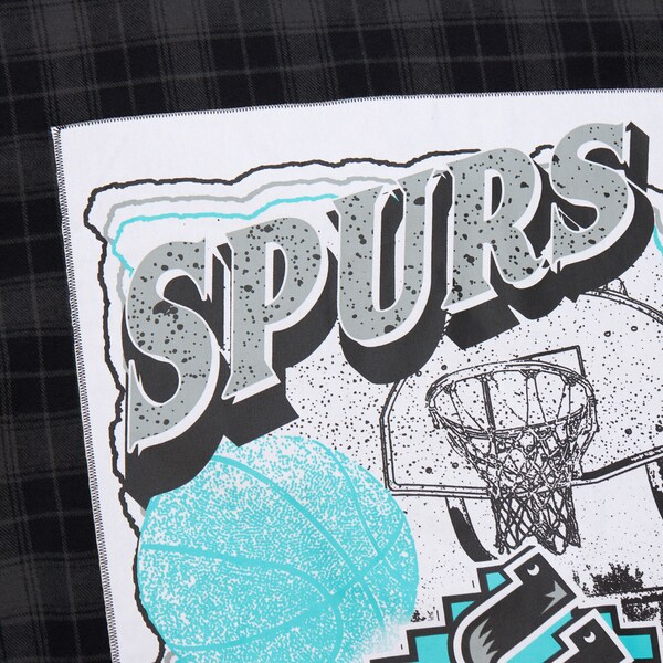 San Antonio Spurs Black Plaid Full-Snap Long Sleeve Shirt