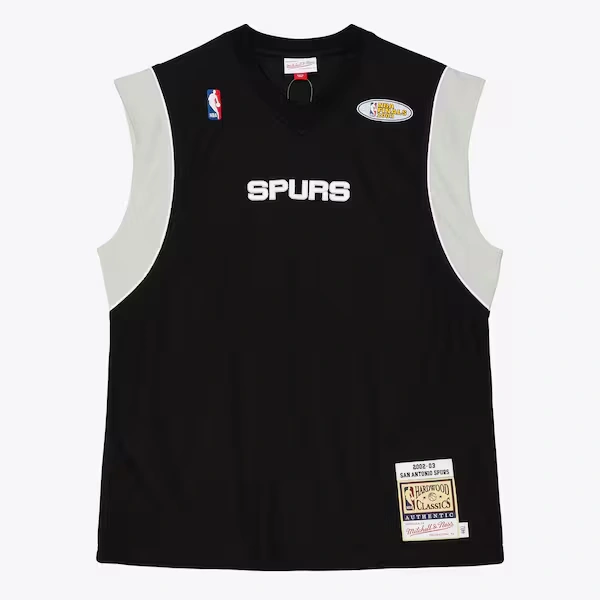 San Antonio Spurs 2002-03 Black Authentic Sleeveless Shooting Shirt