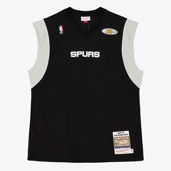 San Antonio Spurs 2002-03 Black Authentic Sleeveless Shooting Shirt