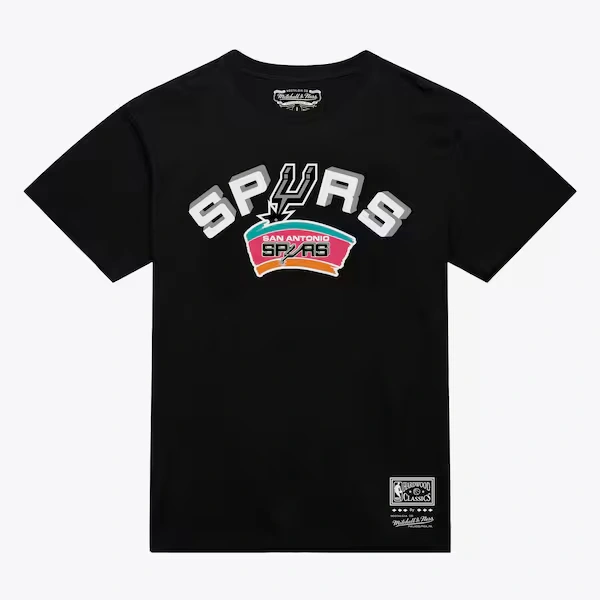 San Antonio Spurs Black Hardwood Classics Evergreen T-Shirt