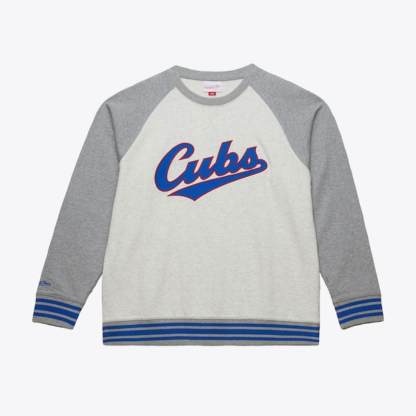 Chicago Cubs Ash Heritage Fleece Vintage Pullover Sweatshirt