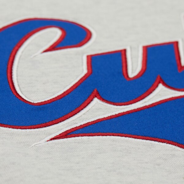 Chicago Cubs Ash Heritage Fleece Vintage Pullover Sweatshirt