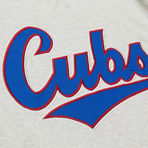 Chicago Cubs Ash Heritage Fleece Vintage Pullover Sweatshirt