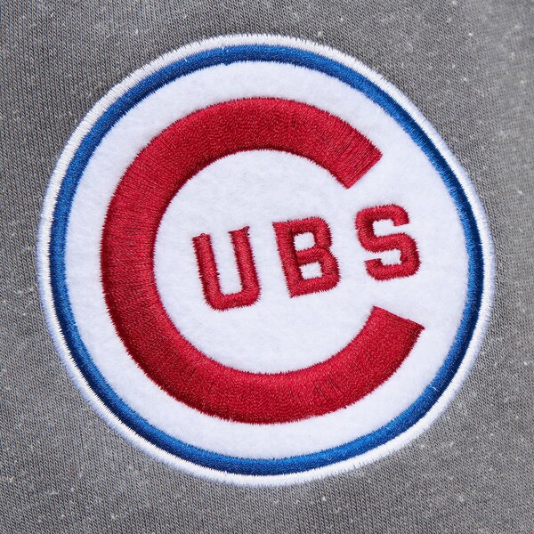 Chicago Cubs Gray Vintage Logo Snow Washed Fleece Hoodie