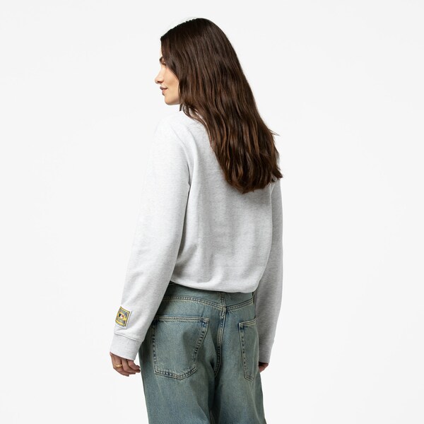 Women's Chicago Cubs Heather Gray Cropped Fleece Toggle Pullover Sweatshirt