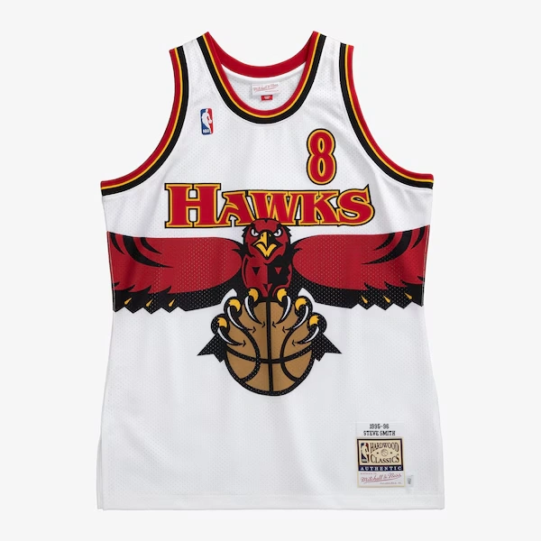 Steve Smith Atlanta Hawks 1995-96 White Authentic Player Jersey