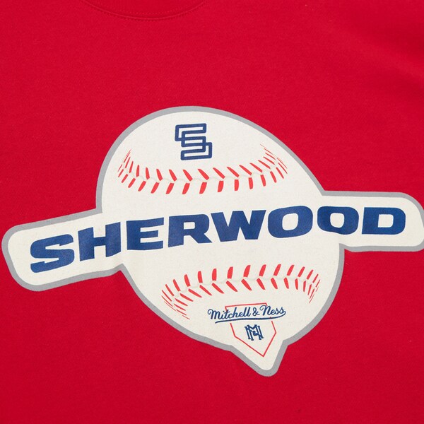 M&N x Sherwood Hockey Red Center Field Fleece Pullover Sweatshirt 4 M&N x Sherwood Hockey Red Center Field Fleece Pullover Sweatshirt