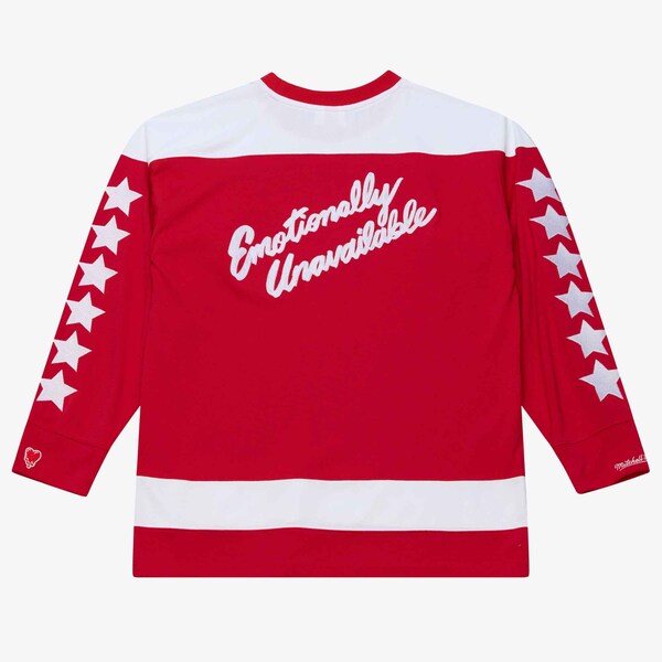 M&N x Emotionally Unavailable Red Hockey Jersey