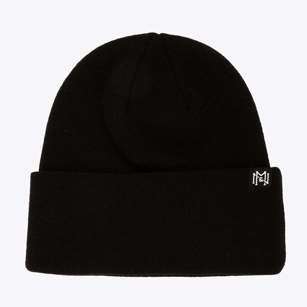 M&N Black Micro Icon Cuffed Knit Hat