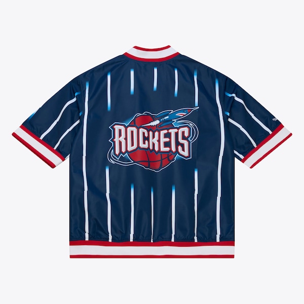 Houston Rockets 1995-96 Navy Authentic Full-Snap Warm-Up Shirt